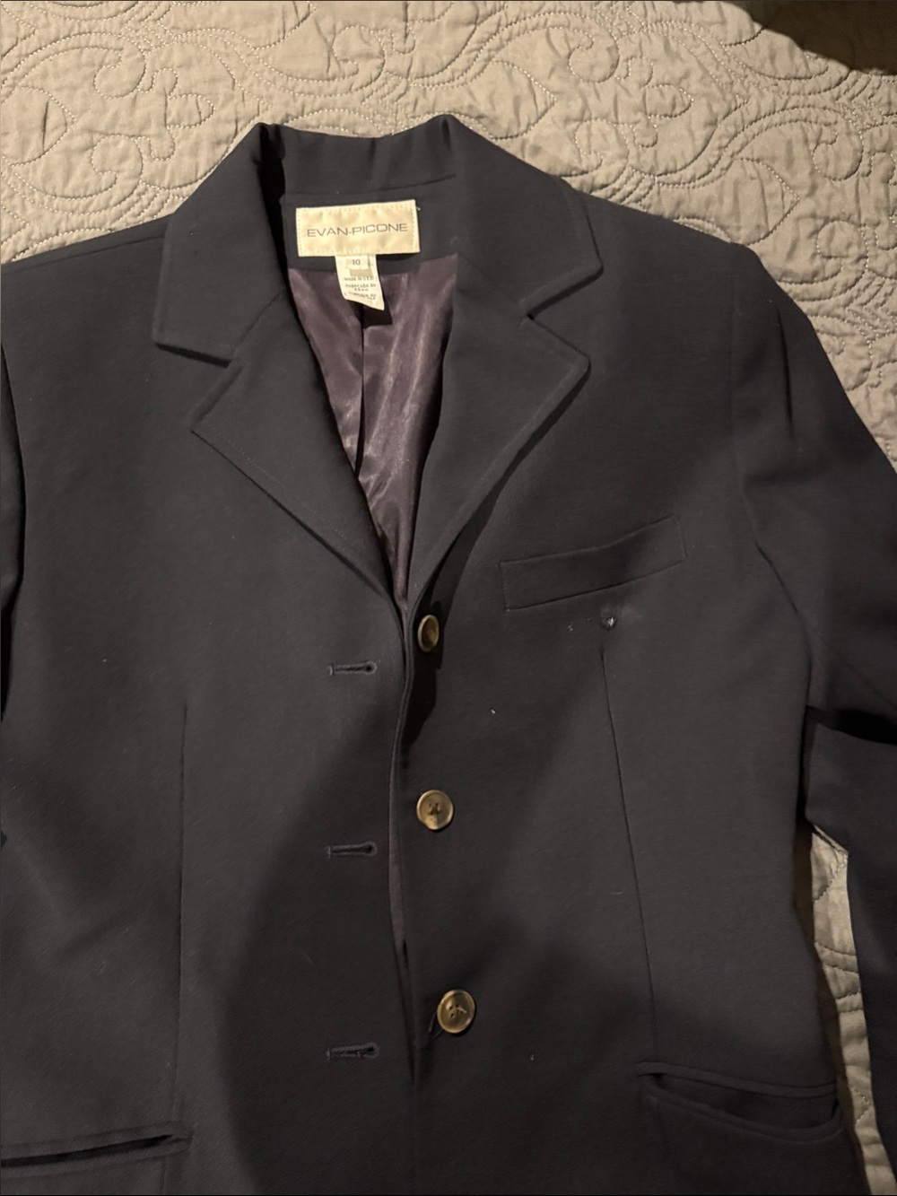 Evan Picone Men's Dark Navy Single-Breasted Pea Coat-women’s